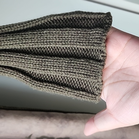 Vintage Made in Italy Faux Shearling Rib Knit Printed Long Cardigan - Picture 3 of 8